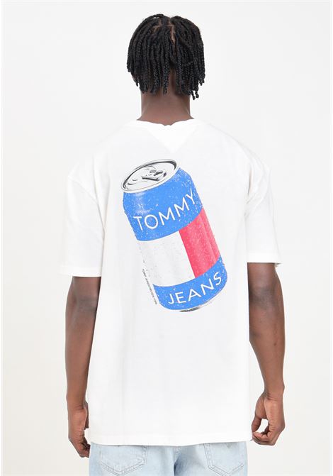 Men's white short sleeve t-shirt with graphic on the back TOMMY JEANS | DM0DM18548YBHYBH